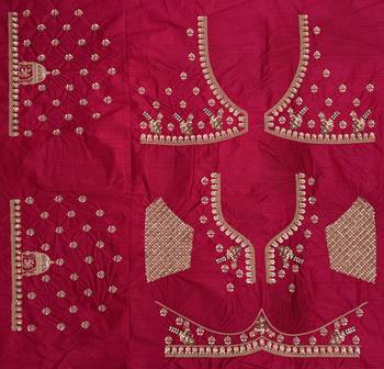 rani pink color handwork and Multi Thread and Sequince work silk blend Lehenga Choli set 5
