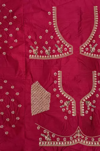 rani pink color handwork and Multi Thread and Sequince work silk blend Lehenga Choli set