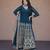 Teal georgette readymade anarkali suit with embroidery & sequence work