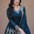 Teal georgette readymade anarkali suit with embroidery & sequence work