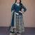 Teal georgette readymade anarkali suit with embroidery & sequence work