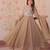 Beige georgette readymade anarkali suit with embroidery & beads work