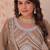 Beige georgette readymade anarkali suit with embroidery & beads work