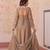 Beige georgette readymade anarkali suit with embroidery & beads work