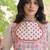 White cotton readymade navratri anarakali suit with mirror & thread work