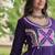 Purple cotton readymade navratri anarakali suit with mirror & thread work