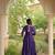 Purple cotton readymade navratri anarakali suit with mirror & thread work