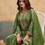 D green viscose readymade suit with embroidery work