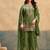 D green viscose readymade suit with embroidery work