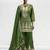 D green viscose readymade suit with embroidery work