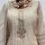 White viscose readymade suit with embroidery work