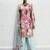 Sky chinon readymade suit with embroidery work