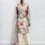 Beige chinon readymade suit with embroidery work