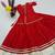 Red lampi bordar Silk Blend Navratri Lahenga & Top Set