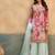 Sky chinon readymade suit with embroidery work