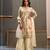 Beige chinon readymade suit with embroidery work
