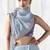 sky blue faux organza embroidered saree