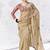 beige faux tissue embroidered saree