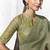 olive green faux georgette embroidered saree with designer blouse