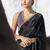 black velvet embroidered saree embellished blouse