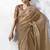 beige faux organza saree with printed blouse