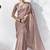Onion pink embroidered silk blend saree with blouse