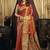 Red & gold silk blend saree with paithani weaving border