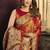 Red & gold silk blend saree with paithani weaving border