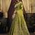 Mehendi green & gold silk blend saree with paithani weaving border