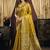 Mustard gold silk blend saree with paithani weaving border