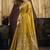 Mustard gold silk blend saree with paithani weaving border