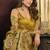 Mustard gold silk blend saree with paithani weaving border