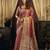 Onion pink & gold silk blend saree with paithani weaving border
