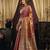 Onion pink & gold silk blend saree with paithani weaving border