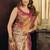 Onion pink & gold silk blend saree with paithani weaving border