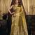 Olive gold silk blend saree with paithani weaving border