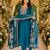 BLUE EMBRODEIRY WORK WITH COTTON BLEND PLUS SIZE KURTI PANT DUPATTA