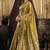 Olive gold silk blend saree with paithani weaving border