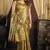 Olive gold silk blend saree with paithani weaving border