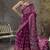 magenta purple faux satin printed saree