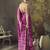 magenta purple faux satin printed saree