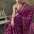 magenta purple faux satin printed saree