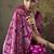 magenta purple faux satin printed saree
