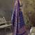 navy blue faux satin printed saree
