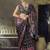 black faux satin printed saree