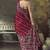 maroon red faux satin printed saree