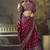 maroon red faux satin printed saree