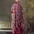 maroon red faux satin printed saree