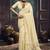Cream faux cotton handloom saree with golden border