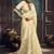 Cream faux cotton handloom saree with golden border